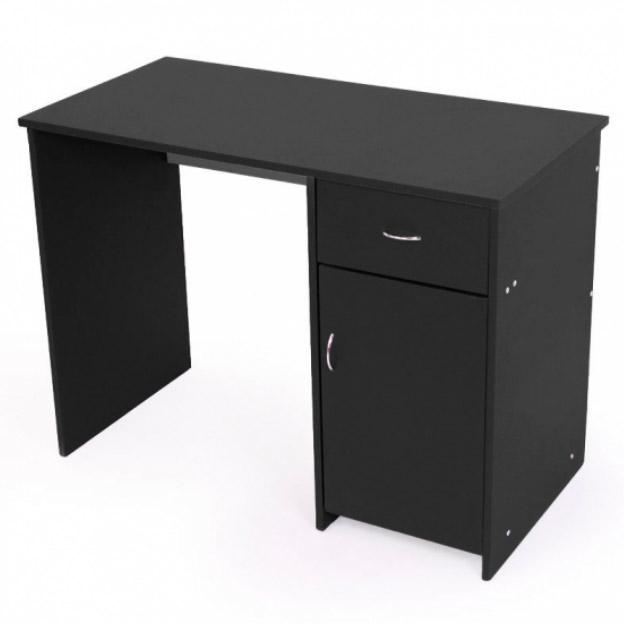 Mesa de escritorio ATLANTA, con almacenaje, negra, 100x50cm Mesa de