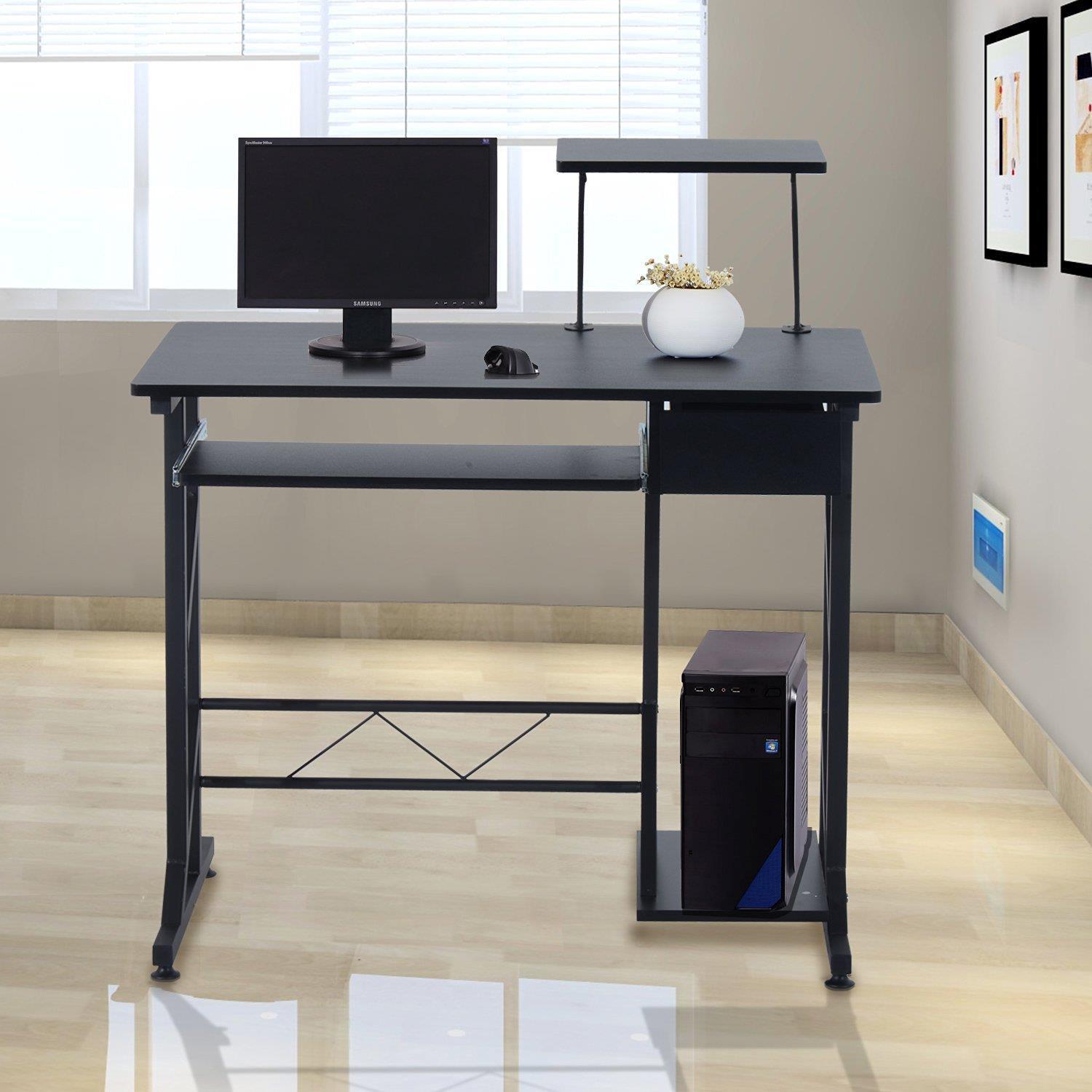 Mesa de ordenador Homcom negro 90x50x95 cm mobiliario oficina