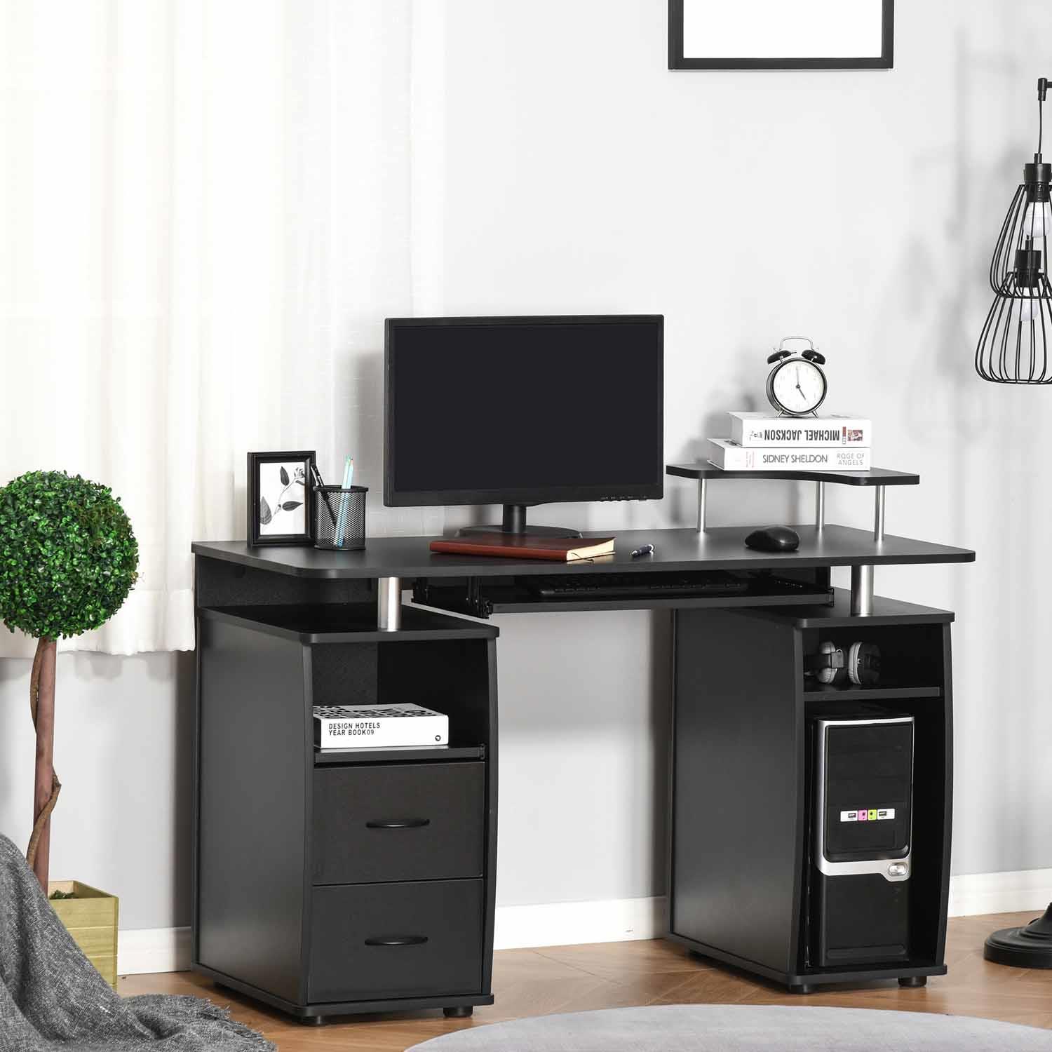 Mesa de ordenador GRISO en madera color negro 
