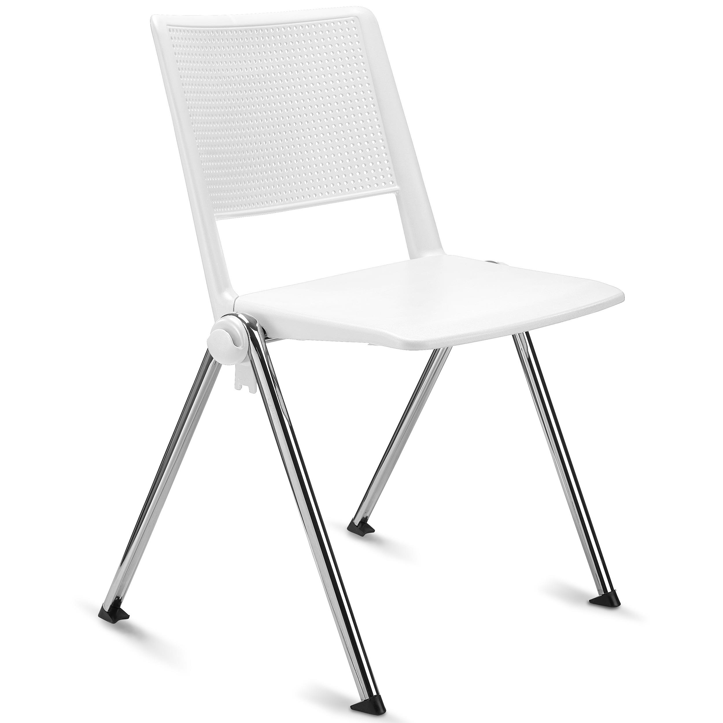 Pack 6 Sillas C-01 blanco, asiento poli-piel, estructura metalica  resistente, aporta un toque elegante