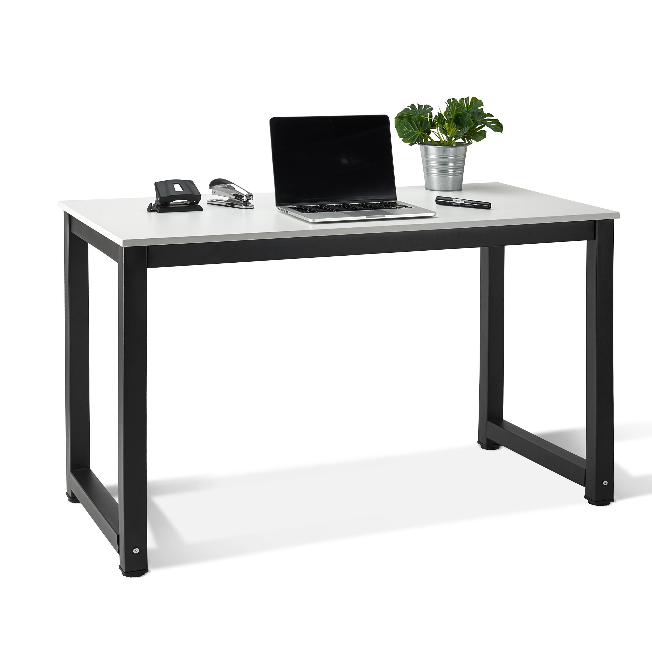 Mesa de ordenador DAVEN en madera color blanco y nogal 
