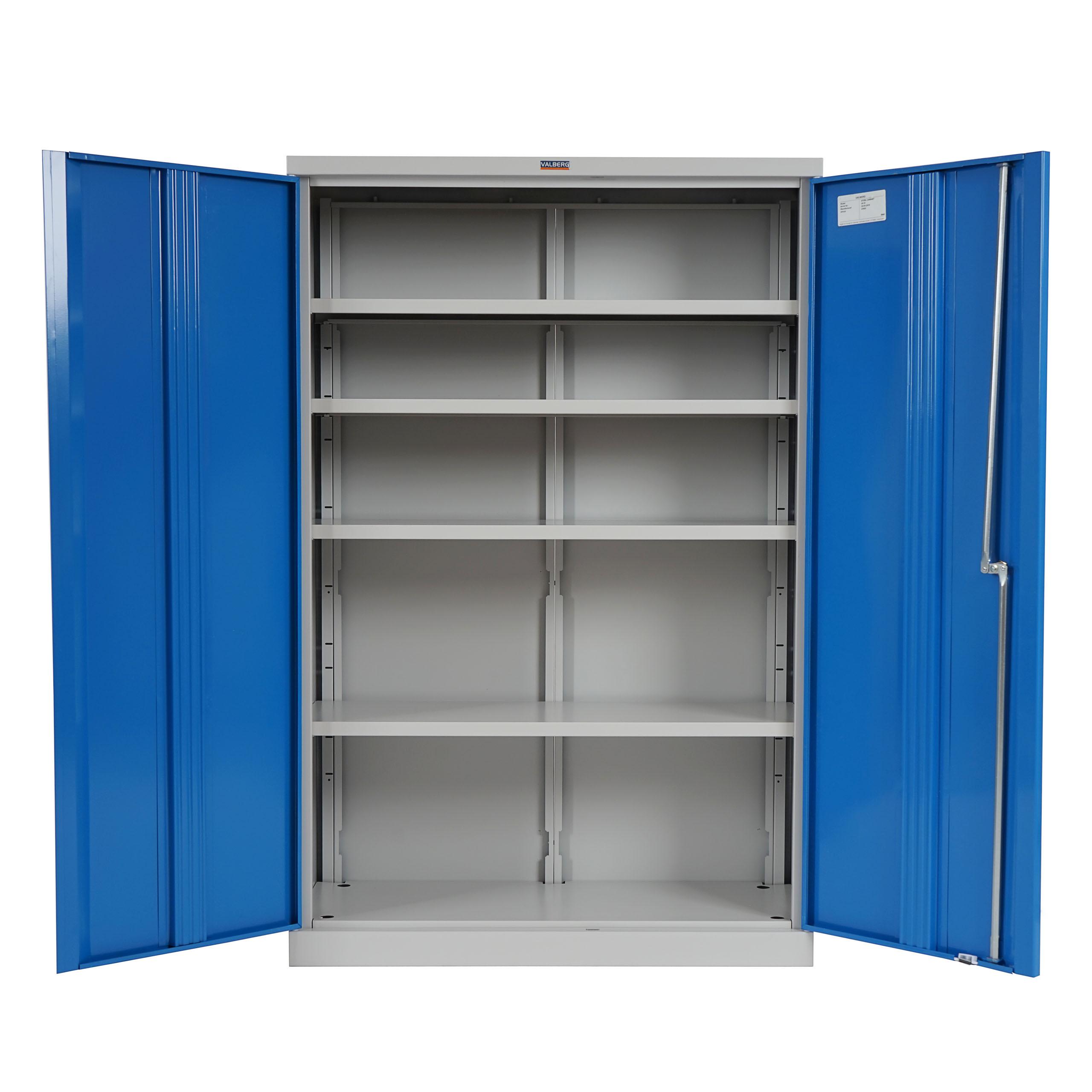  Armario de un solo nivel, 15x18x72, 3 puertas listo para  montar, azul : Productos de Oficina