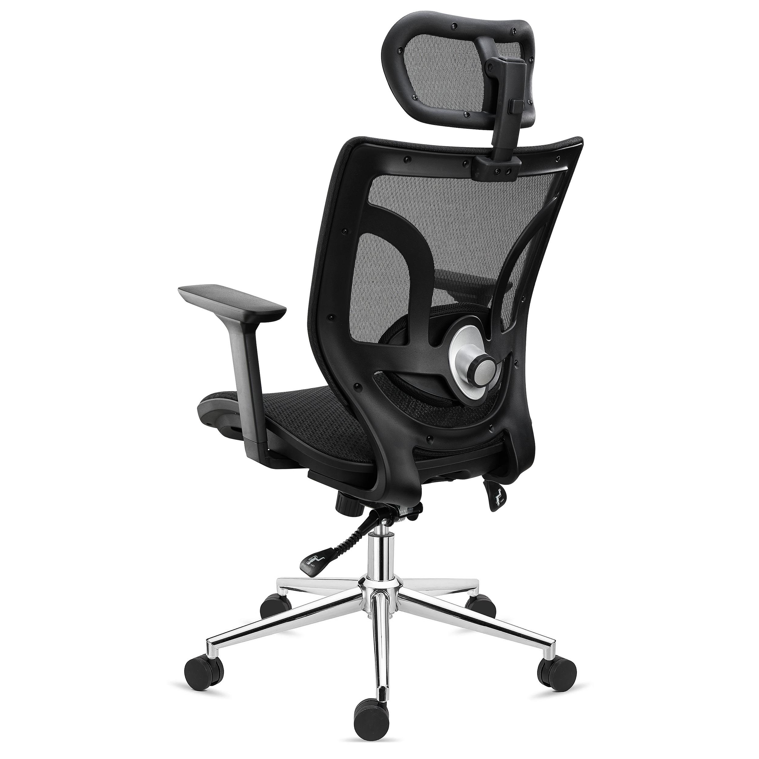 Misolant Silla de oficina ergonómica, silla de escritorio con soporte  lumbar, silla de oficina de malla, silla ergonómica con reposacabezas y