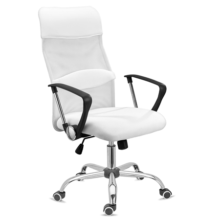 DEMO# Silla de Oficina ASPEN, Malla Transpirable, asiento acolchado y Precio increíble, Blanco